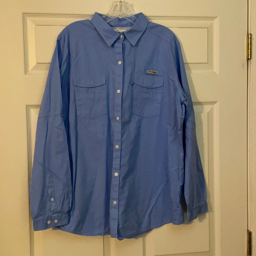 Columbia PFG LS Blue Shirt Size XL